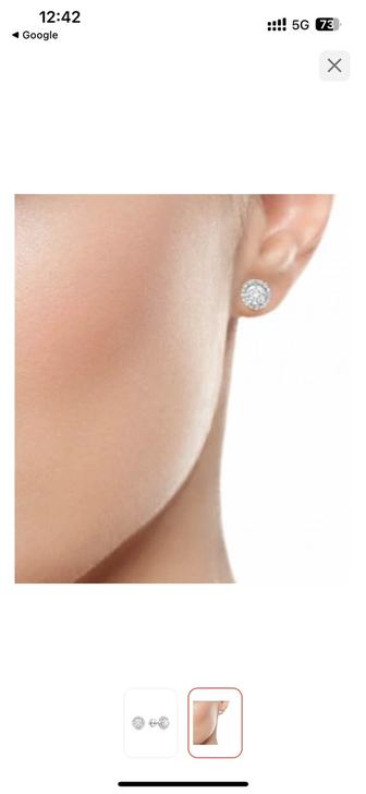 Серьги из серебра 925 с моиссанитом 0.5 ct блеск как у бриллианта