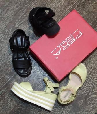 Босоножки черные натуральная кожа, в отличном состоянии, вторые в подарок