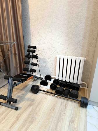 Продам штангу гантели и тренажер пресс 6 в 1