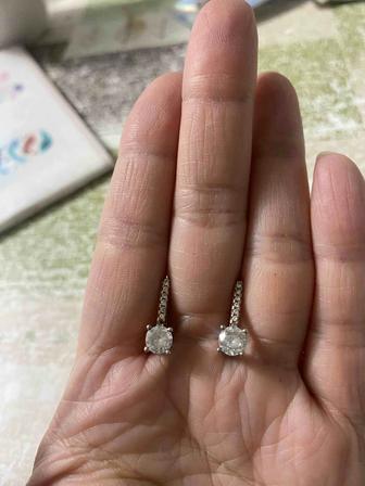 Продам серебряные серьги, позолота