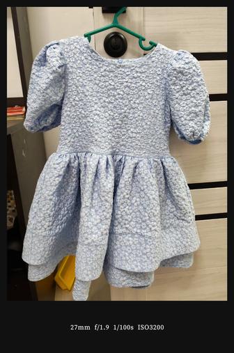 Платье детское, голубое для девочки, нарядное