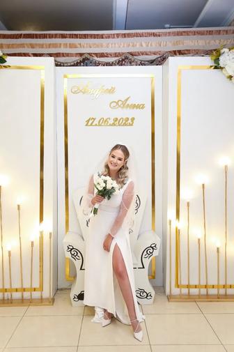 Свадебно/вечернее белое платье