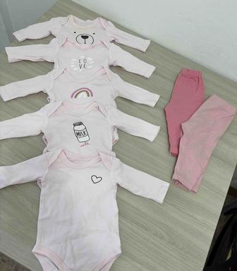 Продам детские бодики, слипы, комплекты для девочки до 3 мес