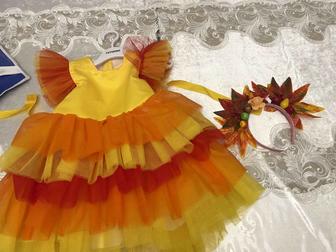 Сдам на прокат желтый платье на осенний балл