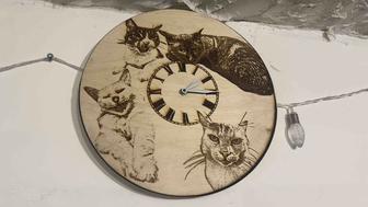 Часы из дерева с вашим рисунком