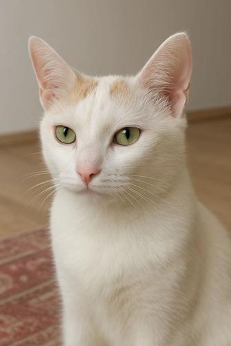 Отдам кошку белую добрую, мышелов