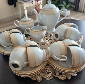 Чайный сервиз золотистый