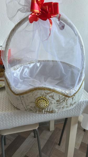 Коржын Белый с золотом, с ручкой