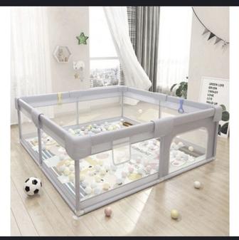 Игровой манеж IMBABY 180x150x66 см, серый