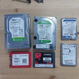 SSD 128ГБ, 1ТБ, 2.5 SATA 3, HDD 1ТБ