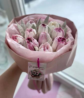 Букеты из зефира цветы