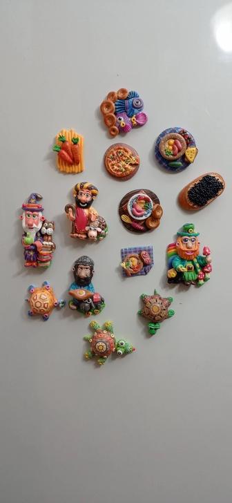 Авторские магниты из воздушного пластилина.