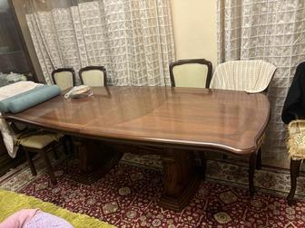 Стол со стульями, 8 штук