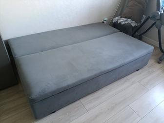 Продам раскладной диван , кровать , тахта 190х70 см, обивка велюр, серый