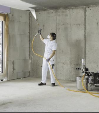 Покраска стен аппаратом безвоздушная