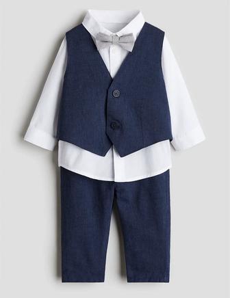 Льняной нарядный костюм и обувь