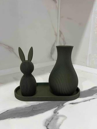 Ваза с зайчиком под сухоцветы