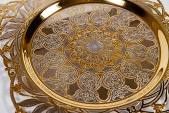 Декоративная тарелка с покрытием из золота 999 пробы