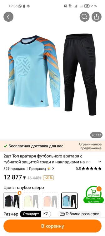Футбольная форма вратаря
