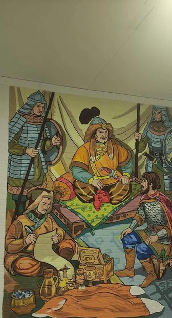 Художественная роспись стен. Мурал. Художник. Оформление стен школ, садиков