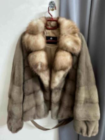 Норковая шуба с воротником Соболь!