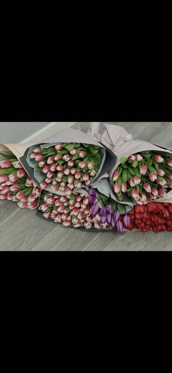 Готовые букеты тюльпаны