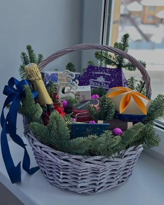 Корзины с конфетами с напылением