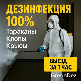 Дезинфекция тараканов, клопов, крыс Выезд за 1 час, гарантия