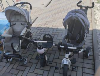 Продам коляску, велоколяску и трехколесный велосипед