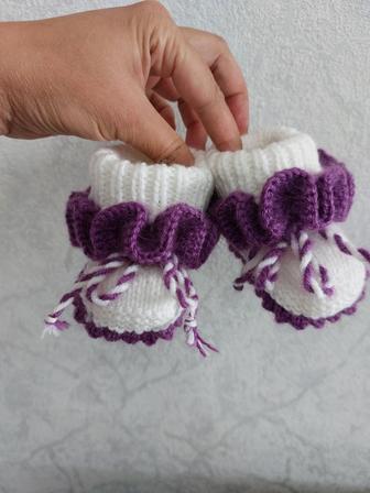 Пинетки вязаные. Для девочки