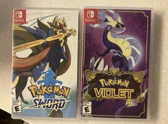 Продам картриджи Pokemon sword, Pokmon violet
