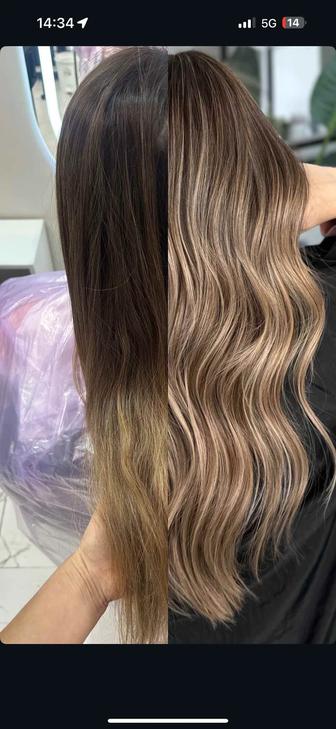 Выпрямление Волос Материал Люкс. Окрашивание волос .