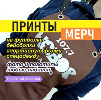 Принты на футболках, мерч, брендирование, фото на одежде