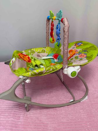 Детский Шезлонг Rocker Ibaby зеленый/обезьянки