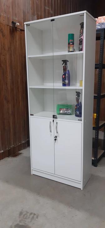 Шкаф стеллаж со стеклом с бесплатной доставкой