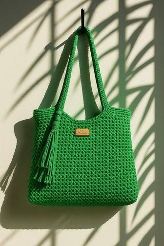 Сумка - Шоппер вязаная крючком