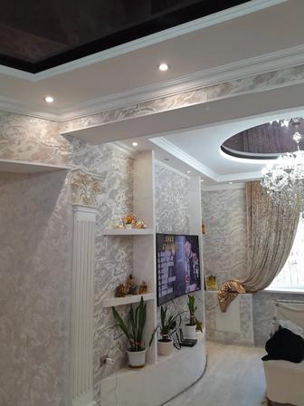 Обои.Галтели.Закатка эмульсией