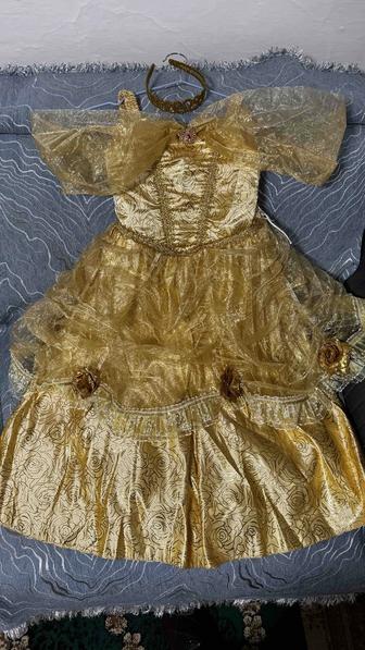 Платье принцессы с ободком и париком!