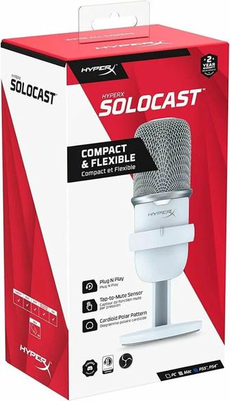 Микрофон игровой HyperX SoloCast, White (519T2AA)