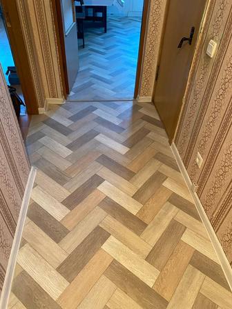 Укладка линолеума, ковролина, пластиковые плинтуса