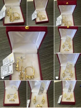 Комплект золото с натуральными крупными бриллиантами по супер вкусной цене!