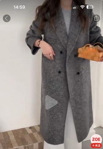 Пальто серое