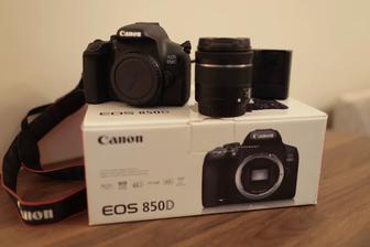 Canon 850D в комплекте с объективом Canon 18-55, батареей и зарядкой