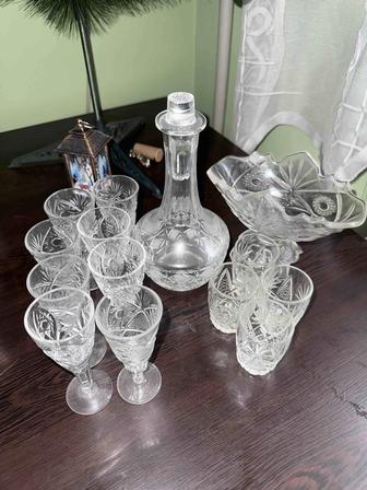 Хрустальный набор, ликерница, ликерный сервиз