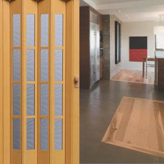 Раздвижная дверь гармошка (860 Х 2030мм) пластика со стеклом складная купе