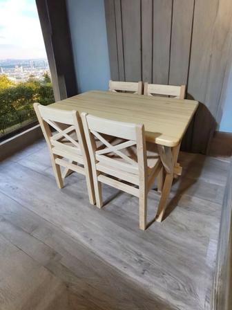Стол и стулья - сосна