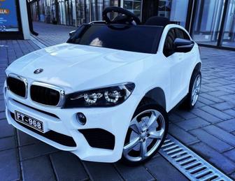 Детский электромобиль BMW X6 с пультом Белый Отличное состояние