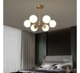 Люстра 6рожковая золотистая