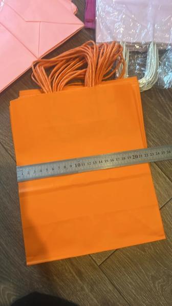 Крафтовый пакет оранжевый