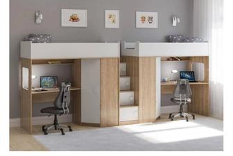 Кровать-чердак LEGENDA Легенда BB604-604, с матрасом 2шт размеры 75x175 см